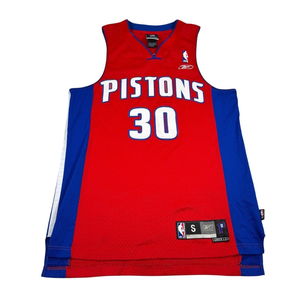 Vintage Detroit Pistons Jersey Mens Small Red NBA Carlos Arroyo 30 Reebok